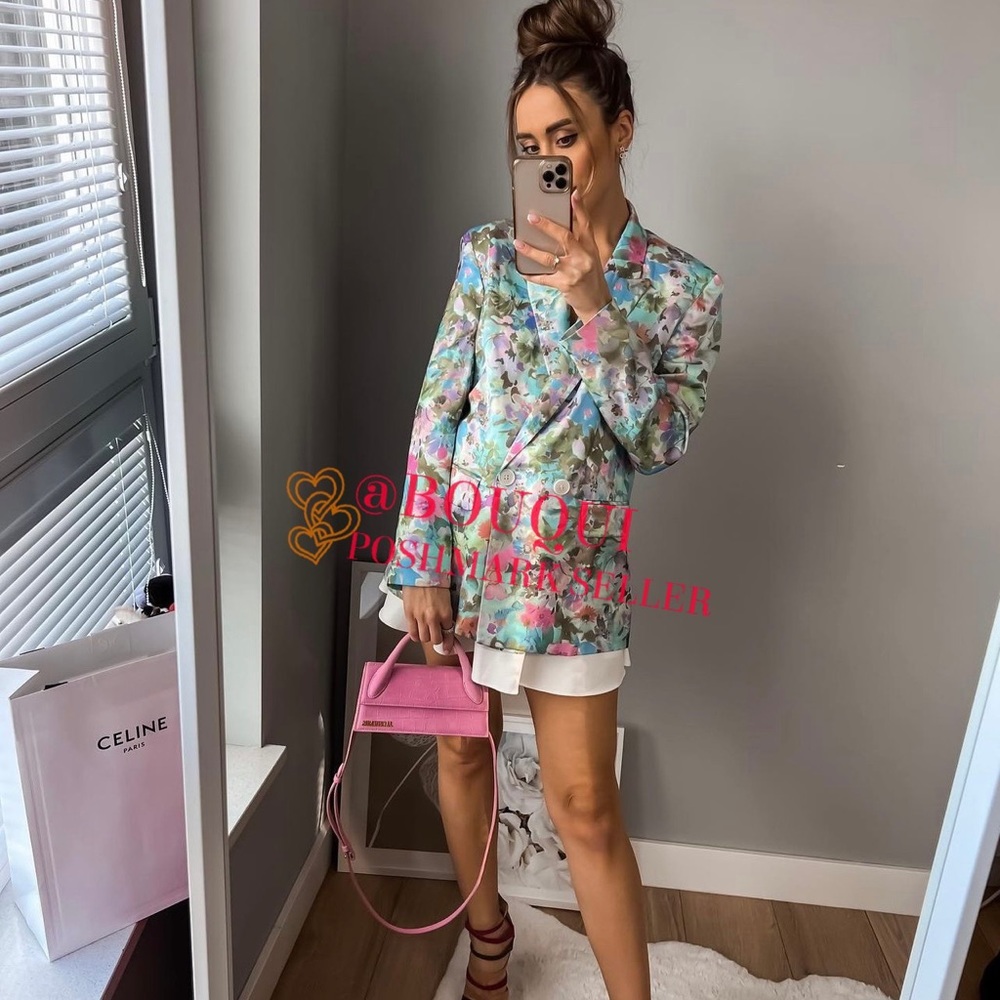 BLOGGERS FAV ZARA FLORAL PRINTED BLAZER - Picture 7 of 16